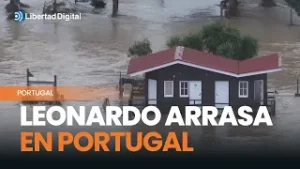 Caos en Portugal tras el paso de la borrasca Leonardo