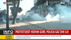 Sulmet me gurë e sende të forta, Policia nis shoqërimin e protestuesve në bulevard