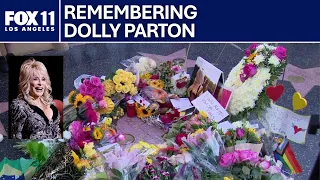 Fans gather at Dolly Parton's star in Hollywood