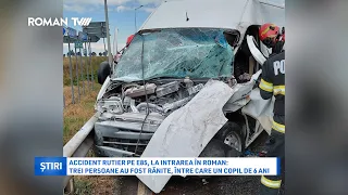 Accident rutier pe E85, la intrarea în Roman: trei persoane rănite, între care un copil de 6 ani