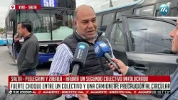 FUERTE CHOQUE ENTRE UN COLECTIVO Y UNA CAMIONETA