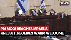 PM Modi In Israel, Receives Warm Welcome At Knesset, Lays Wreath And Signs Visitor's Book | Watch