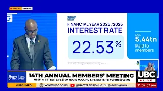 Finance Minister Henry Musasizi has announced a 22.53% interest rate for NSSF members for FY2025/26.