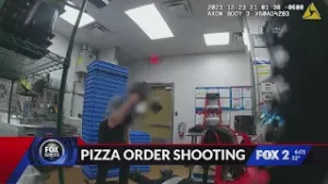 PIZZA WORKERS SHOT BY CUSTOMER