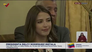 President Delcy Rodríguez leads workshop with the UN following earthquake emergencies