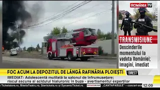 Violent fire near the Lukoil refinery in Ploieşti. 1,500 sqm of warehouse space is burning