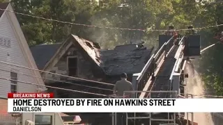 Home destroyed by fire on Hawkins Street