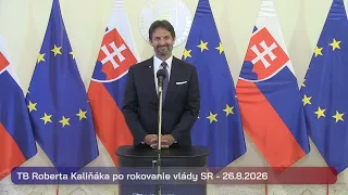 Robert Kaliňák po rokovani vlády 26.8.2026