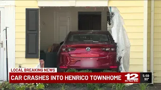 Building inspectors evaluate damage after car crashes into Henrico townhome