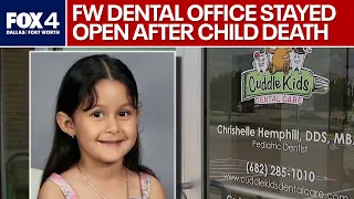 Parents shocked NTX dentist office stayed open after child death