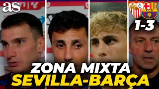 ZONA MIXTA COMPLETA del BARÇA tras el SEVILLA 1-3 BARCELONA | RODRI y FERMÍN