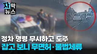 [Subtitled News] Driver Flees After Ignoring Police Stop... Turns Out to be Unlicensed and an Ill...