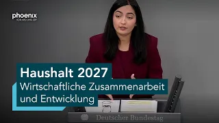 Aussprache zum Haushalt für Wirtschaftliche Entwicklung und Zusammenarbeit  | 09.09.26