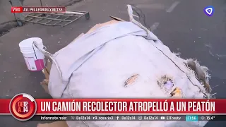 Garbage truck hits pedestrian