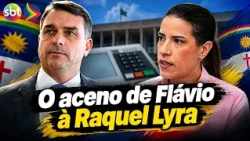 Flávio Bolsonaro mentions Raquel Lyra while discussing the search for support from governors