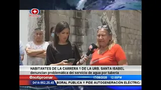 Habitantes: carrera 1 de la urb. Santa Isabel denuncian problemática de servicio de agua por tubería