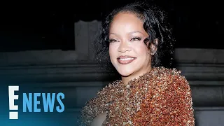 Rihanna Turns Heads In Dramatic Gold Skirt Suit Set for Paris Fashion Week | E! News
