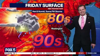 DC weather: Friday hot and humid with PM storms