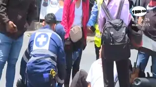 Delivery motorcyclist injured in road accident in Managua