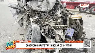 Trujillo: Driver in serious condition after colliding with truck