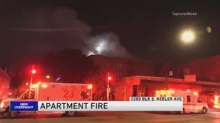 Crews battle large apartment fire on Chicago's Southwest Side early Sunday morning