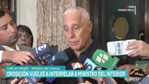 El ministro del Interior, Carlos Negro, dijo que comparecerá nuevamente en el Parlamento