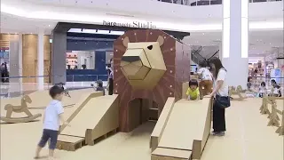 Playground Made Entirely of Cardboard: An Eco-Friendly Space for Kids Opens at a Commercial Facil...