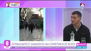 Esteban Baffico, the winner of the waiter race held in Durazno