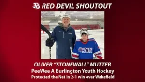 BNEWS Red Devil Shoutout: Oliver "Stonewall" Mutter Protects Net for Burlington Youth Hockey