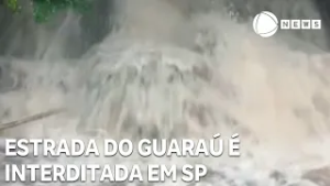 Estrada do Guaraú, em Peruíbe, é interditada por risco de queda de barreira