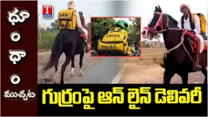 Blink It Delivery On Horse : గుర్రంపై ఆన్ లైన్ డెలివరీ.. వైరల్ వీడియో | Dhoom Dhaam Muchata
