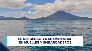 Descenso del Lago de Atitlán ya se evidencia en sus orillas