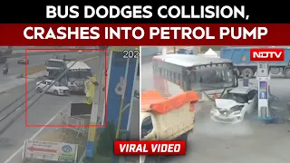 Hyderabad News: Bus Dodges Collision, Crashes Into Petrol Pump