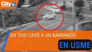 Taxi falls into canal due to lack of a safety railing in Usme | CityTv