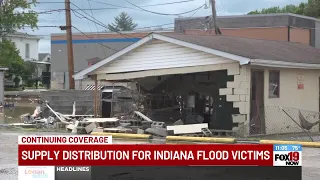 Supply distribution for Indiana flood victims