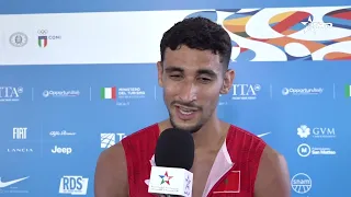 Mediterranean Games "Taranto 2026" - Athletics.. Moroccan Ismail Maniاني after winning his medal