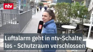 Luftalarm geht in ntv-Schalte los - Schutzraum verschlossen: Reporterin Blufarb muss abbrechen