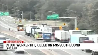 Connecticut Department of Transportation worker dies after being struck on I-95 in Fairfield: Gov. N