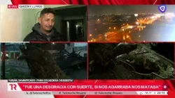 Tree downed by heavy rain crushes man's car