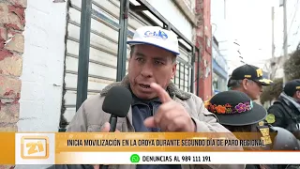 La Oroya se moviliza en segundo día de paro regional