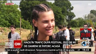 Traffic chaos after festival. Tens of thousands of people headed home
