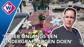 Joyce verzorgt graven voor haar werk