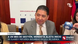 A un mes de gestión, Mendieta alista inicio de clases y refuerza seguridad en la U. de Cuenca