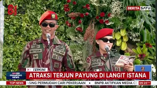 Atraksi Terjun Payung Hiasi Langit Jakarta di Peringatan HUT ke-81 RI #BeritaSatu