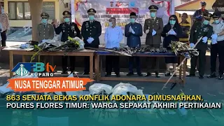 Polres Flores Timur Musnahkan 863 Senjata Komitmen Akhiri Konflik Adonara