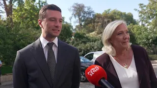 National Rally group: Marine Le Pen and Jordan Bardella accompany their newly elected senators
