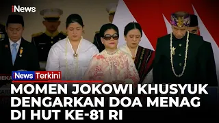 Momen Jokowi Tertunduk Khusyuk Dengarkan Doa Menag di Upacara HUT ke-81 RI