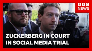 Mark Zuckerberg grilled in landmark social media addiction trial | BBC News