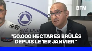 Laurent Nuñez gives an update on the "four most significant" ongoing wildfires