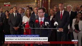 Kivonult az ülésteremből a Fidesz és a KDNP - HírTV
